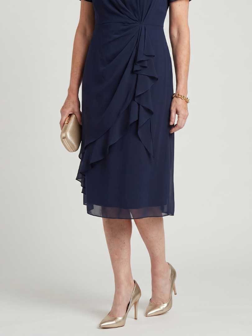 Eira - Short Sleeve Layered Hem Midi Dress