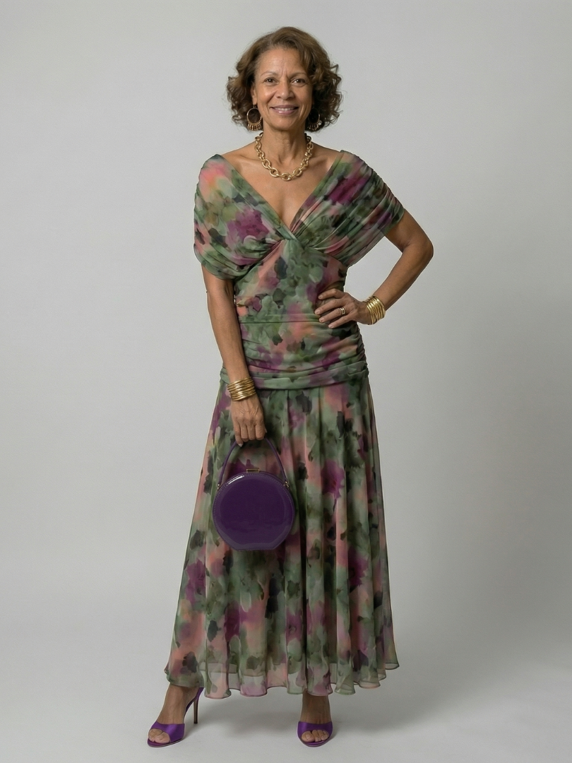 Calen - Off Shoulder Flow Midi Dresses