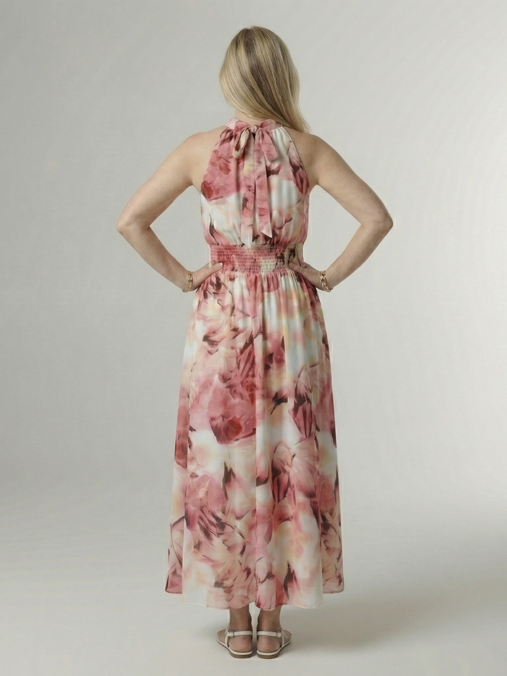 Sylin - Gathered Halter Midi Dress