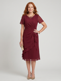 Eira - Short Sleeve Layered Hem Midi Dress