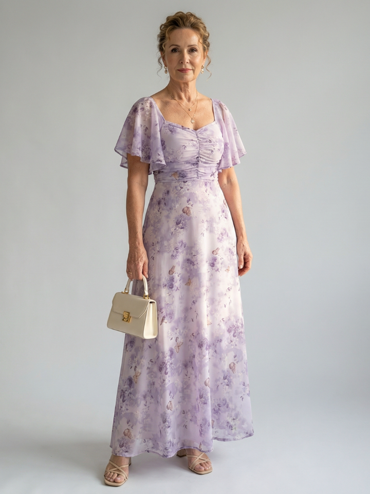 Vaelis - Flutter Sleeve Midi Dress