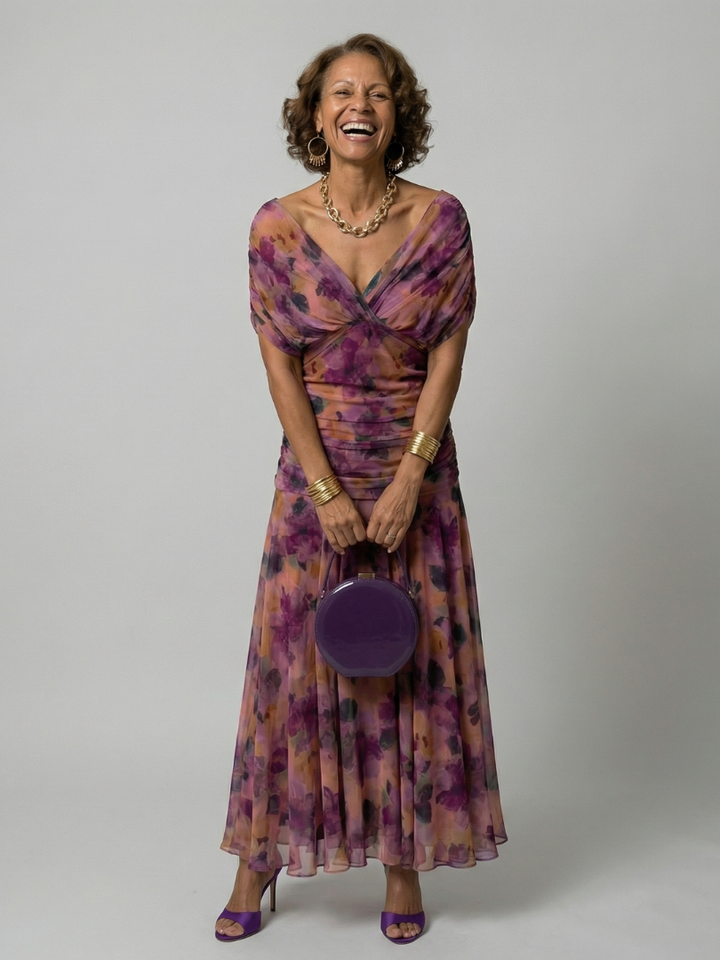 Calen - Off Shoulder Flow Midi Dresses