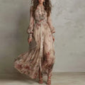 Amelia - Vintage Floral High-Waist Maxi Dress