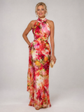 Elisabetta - Halter Neck Floral Print Maxi Dress