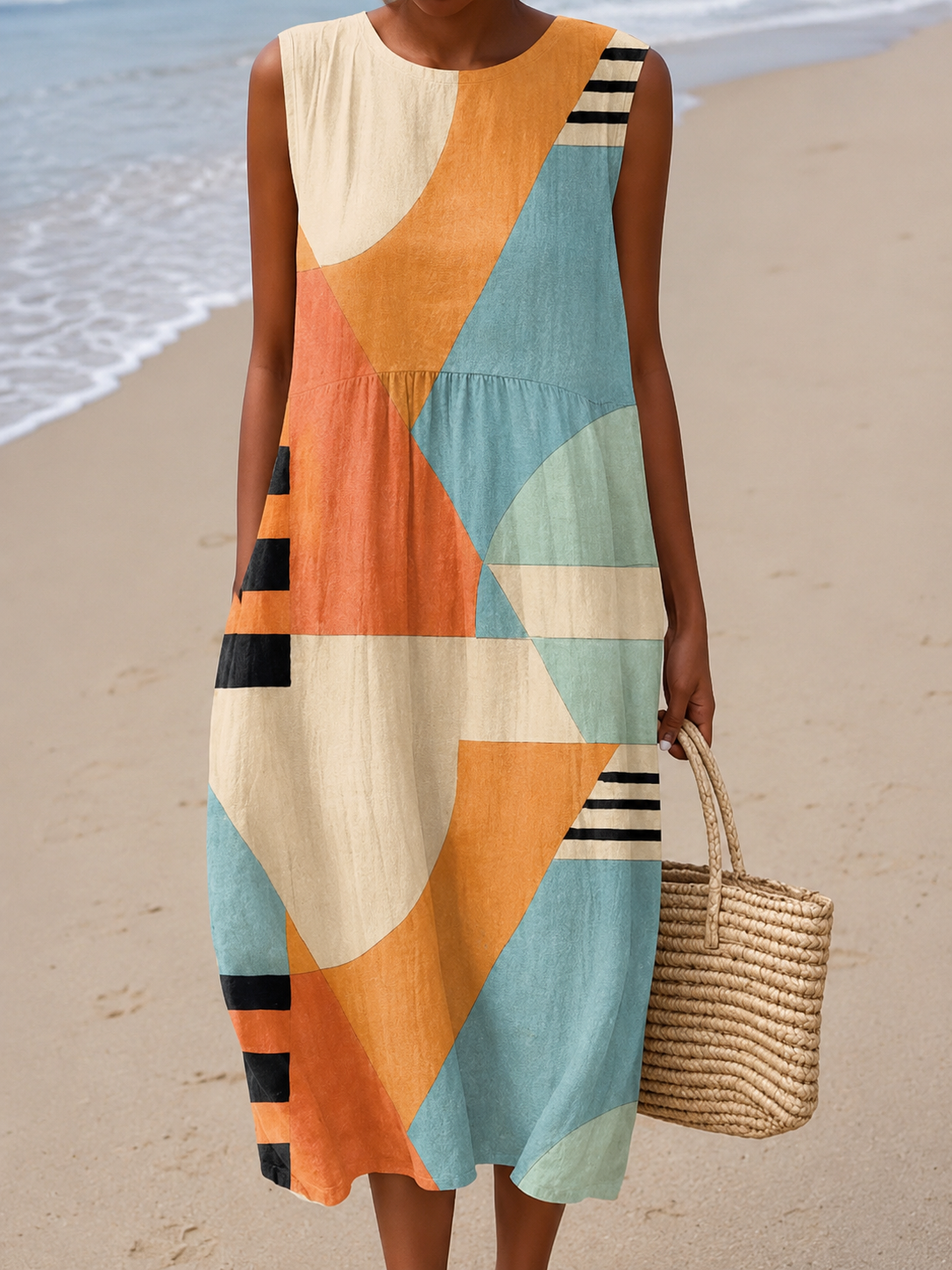 Iris - Geometric Midi Dress