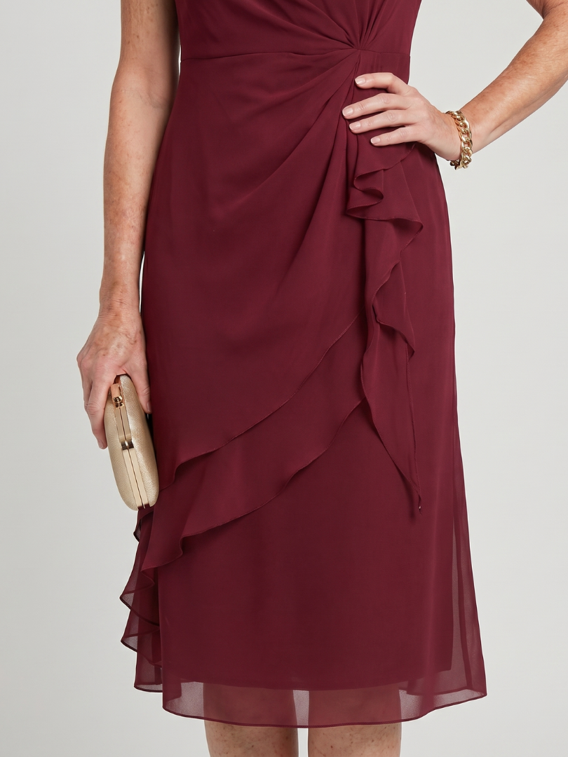 Eira - Short Sleeve Layered Hem Midi Dress