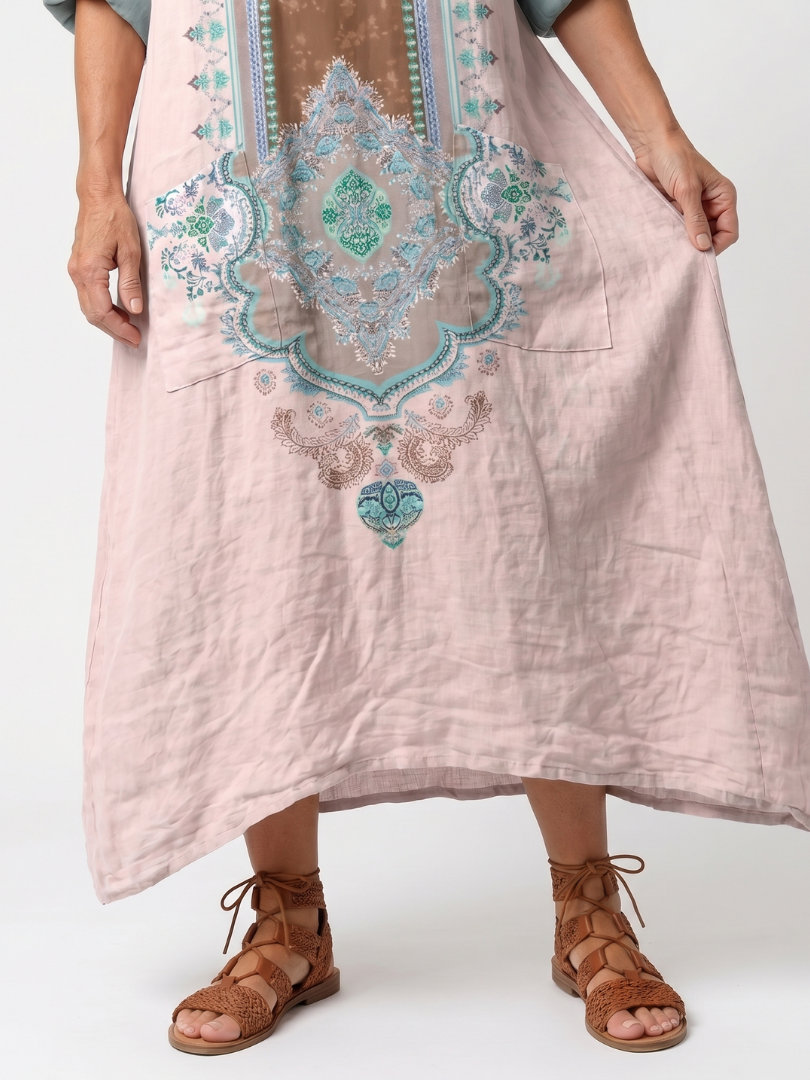 Kenza - Designer Panel Relaxed Pocket Midi Dress
