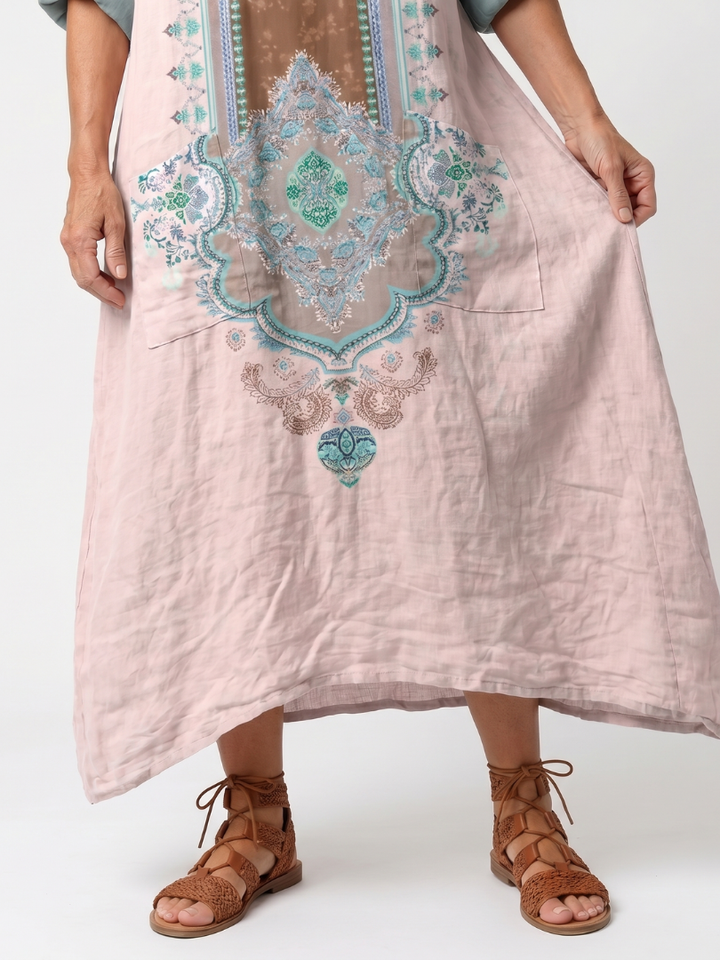 Kenza - Designer Panel Relaxed Pocket Midi Dress