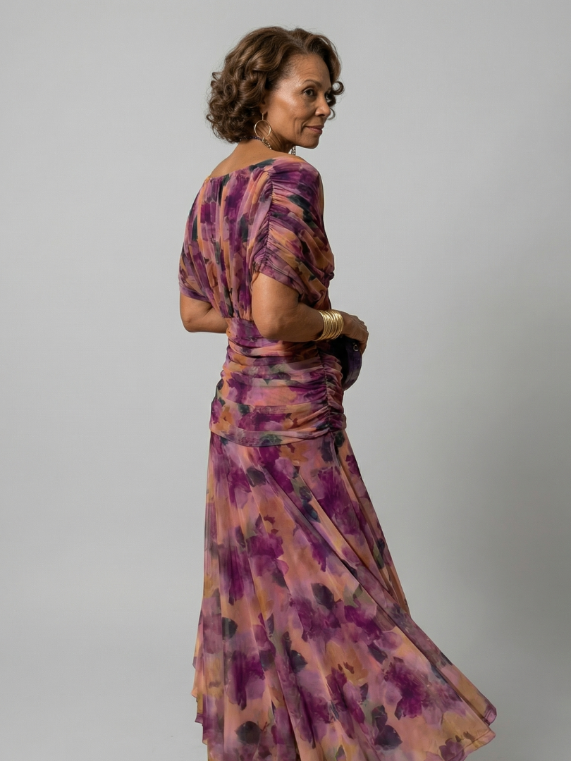 Calen - Off Shoulder Flow Midi Dresses