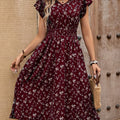 Beatrix - Ditsy Floral Flutter Sleeve Midi Dress
