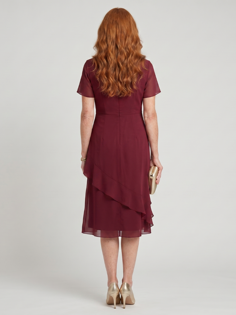 Eira - Short Sleeve Layered Hem Midi Dress