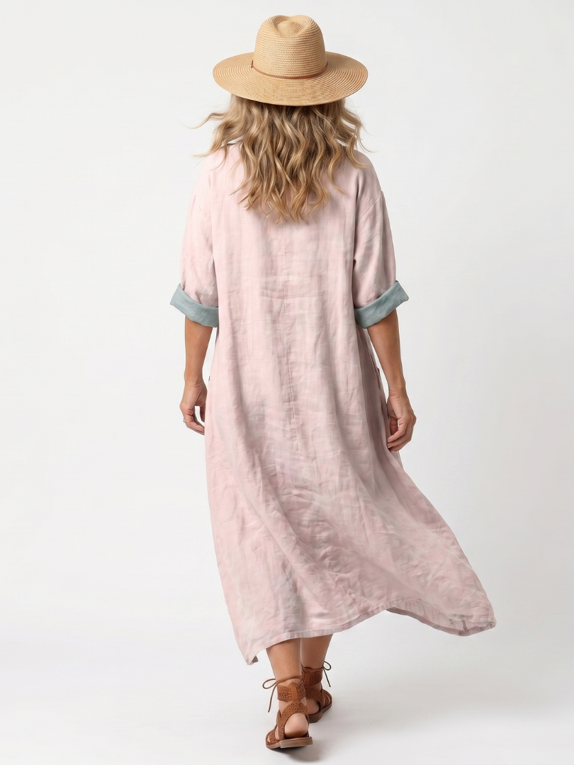 Kenza - Designer Panel Relaxed Pocket Midi Dress