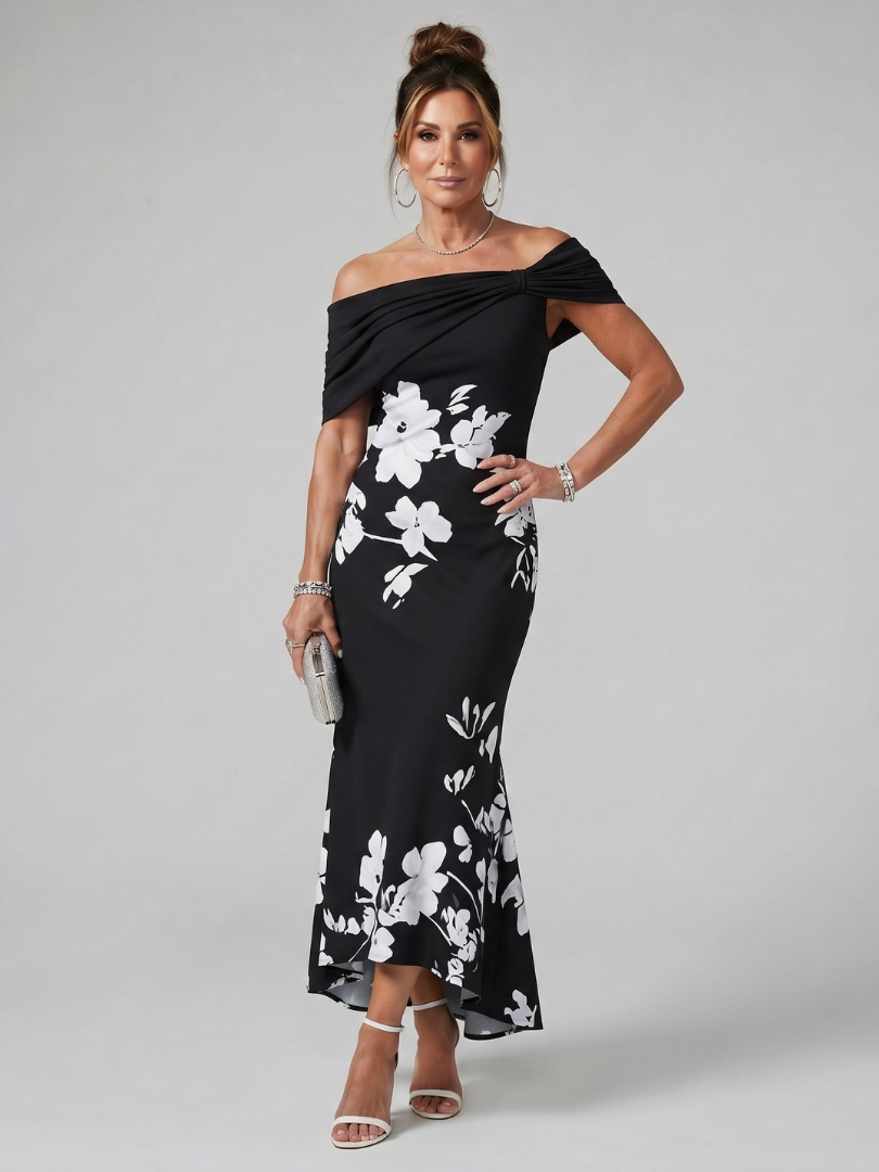 Cosma - Off Shoulder Midi Dress