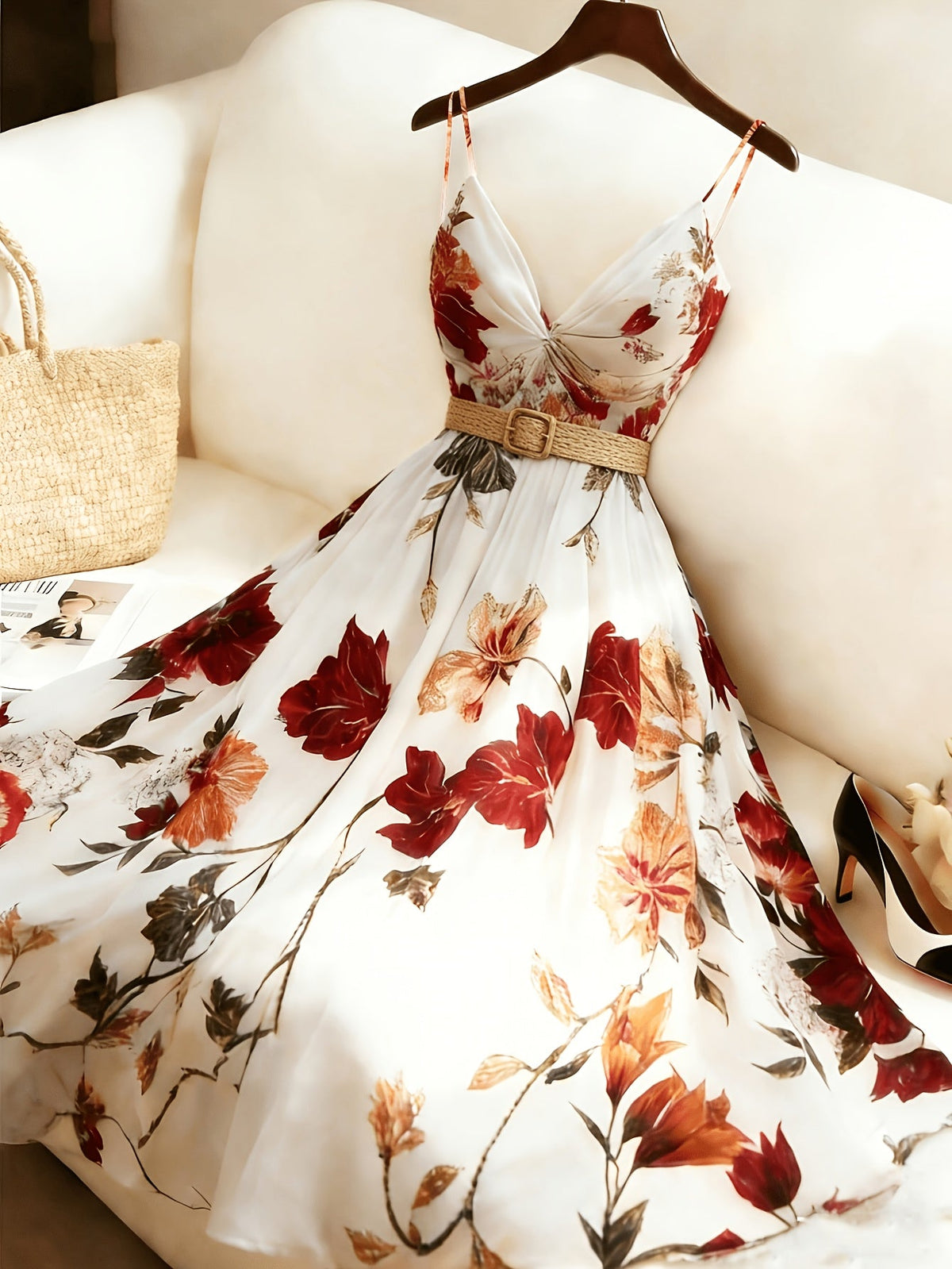 Lucinda - Floral Twist Front Maxi Dress