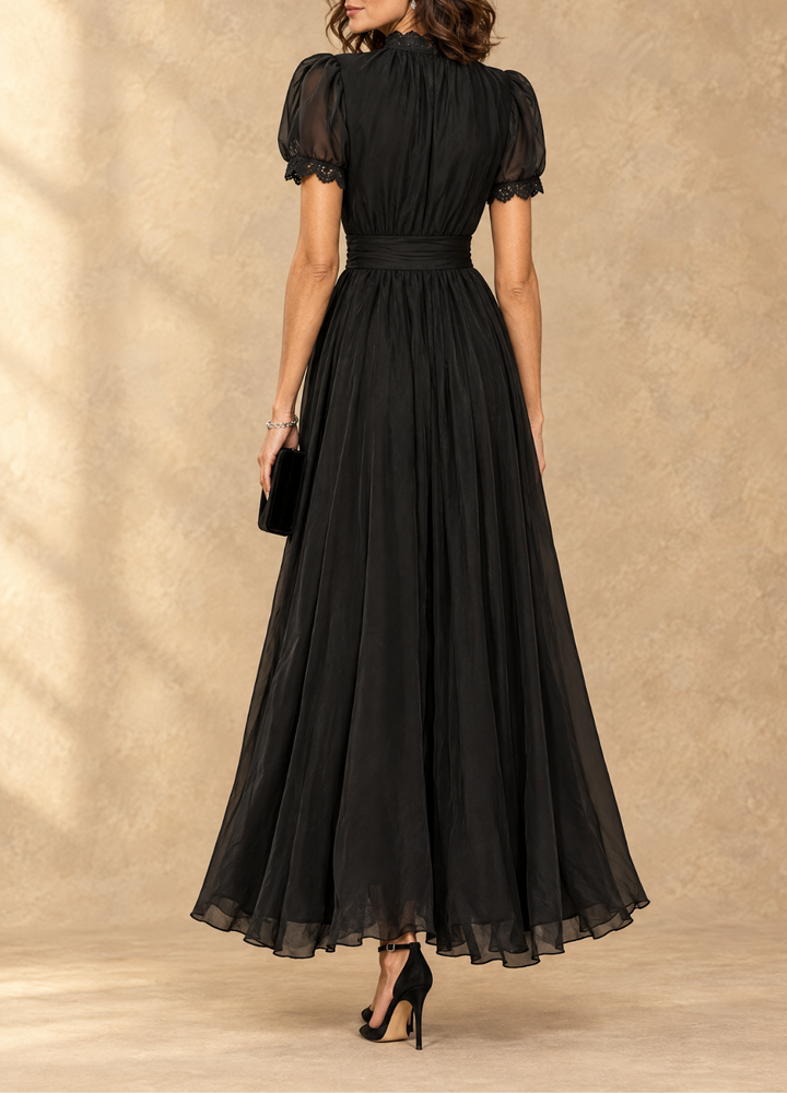 Elia - Gathered Waist Keyhole Maxi Dress
