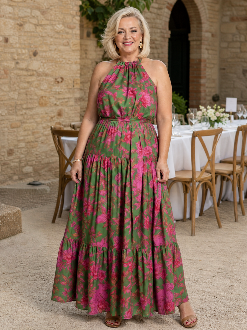 Rowen - Draped Halter Midi Dress