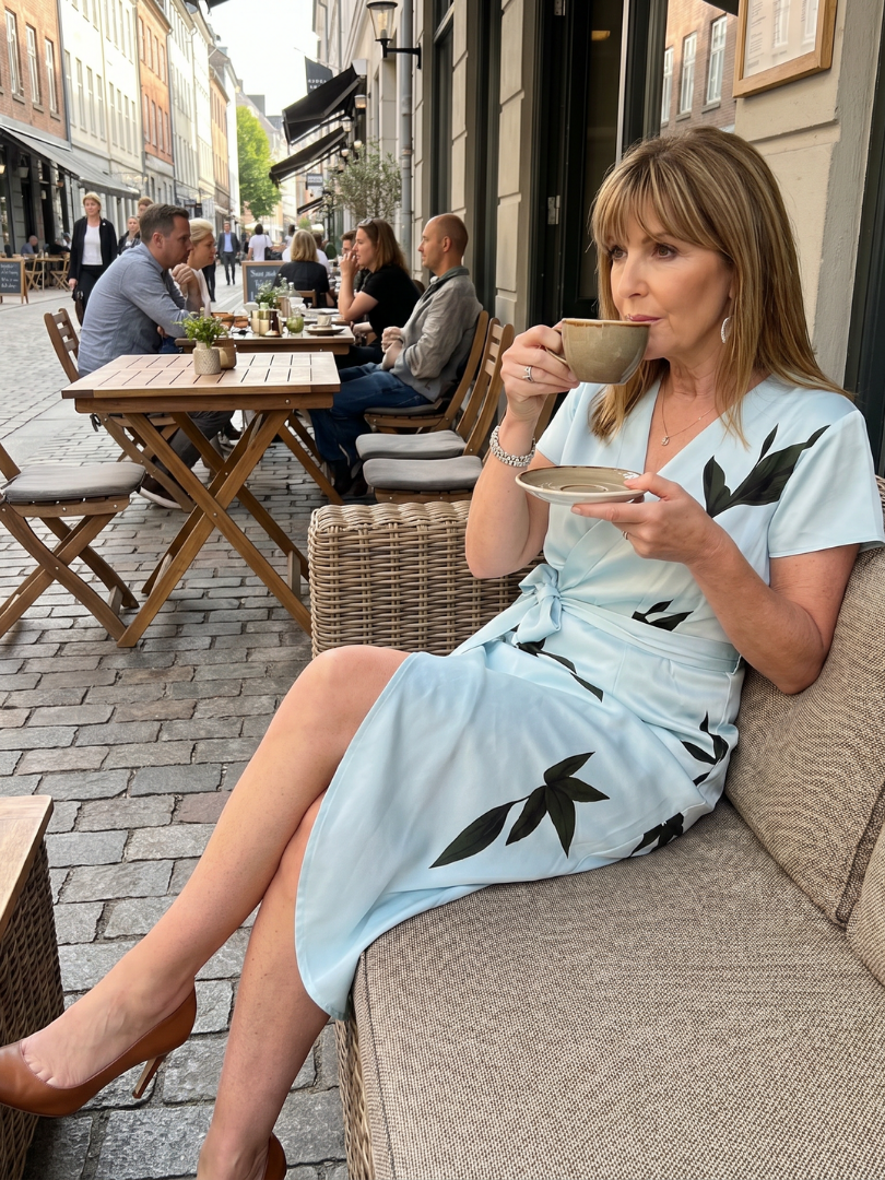 Cypress - Flutter Sleeve Wrap Botanical Print Midi Dress