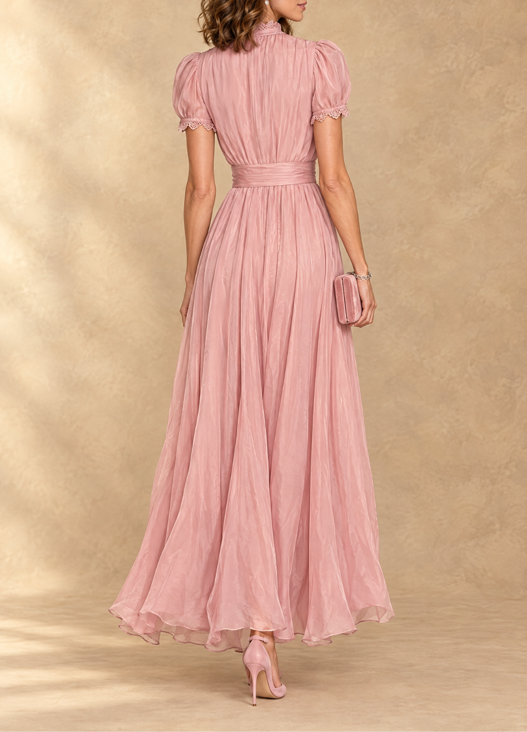 Elia - Gathered Waist Keyhole Maxi Dress