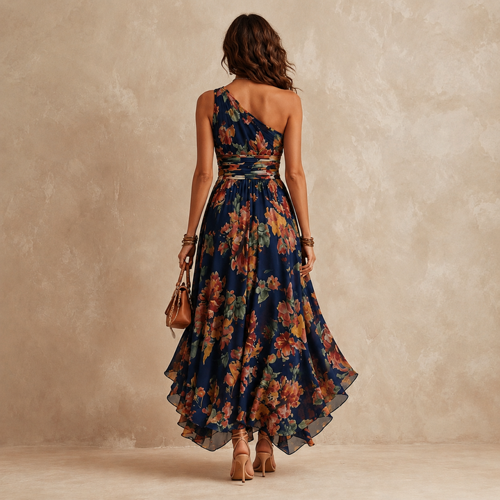 Celeste - One-Shoulder Floral Maxi Dress