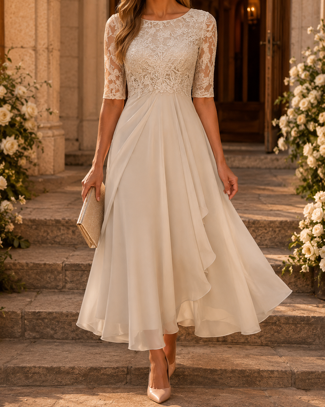 Rose - Lace Midi Dress