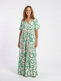 Zuleika - Short Sleeve V Neck Floral Midi Dress