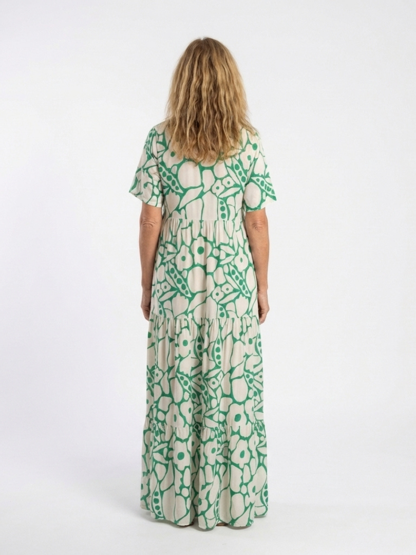 Zuleika - Short Sleeve V Neck Floral Midi Dress