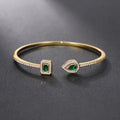 Elegant Emerald Open Cuff Bracelet