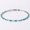 Natural Turquoise Stone White Gold Bracelet