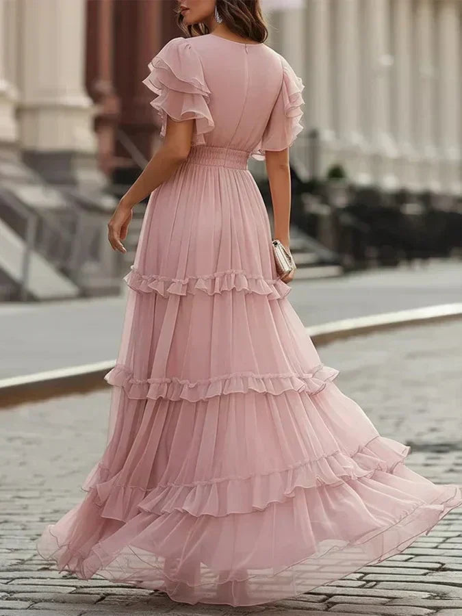 Zoe - Light Pink Elegant Wedding Maxi Dress