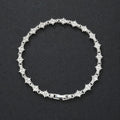 Classic Cluster White Gold Tennis Bracelet
