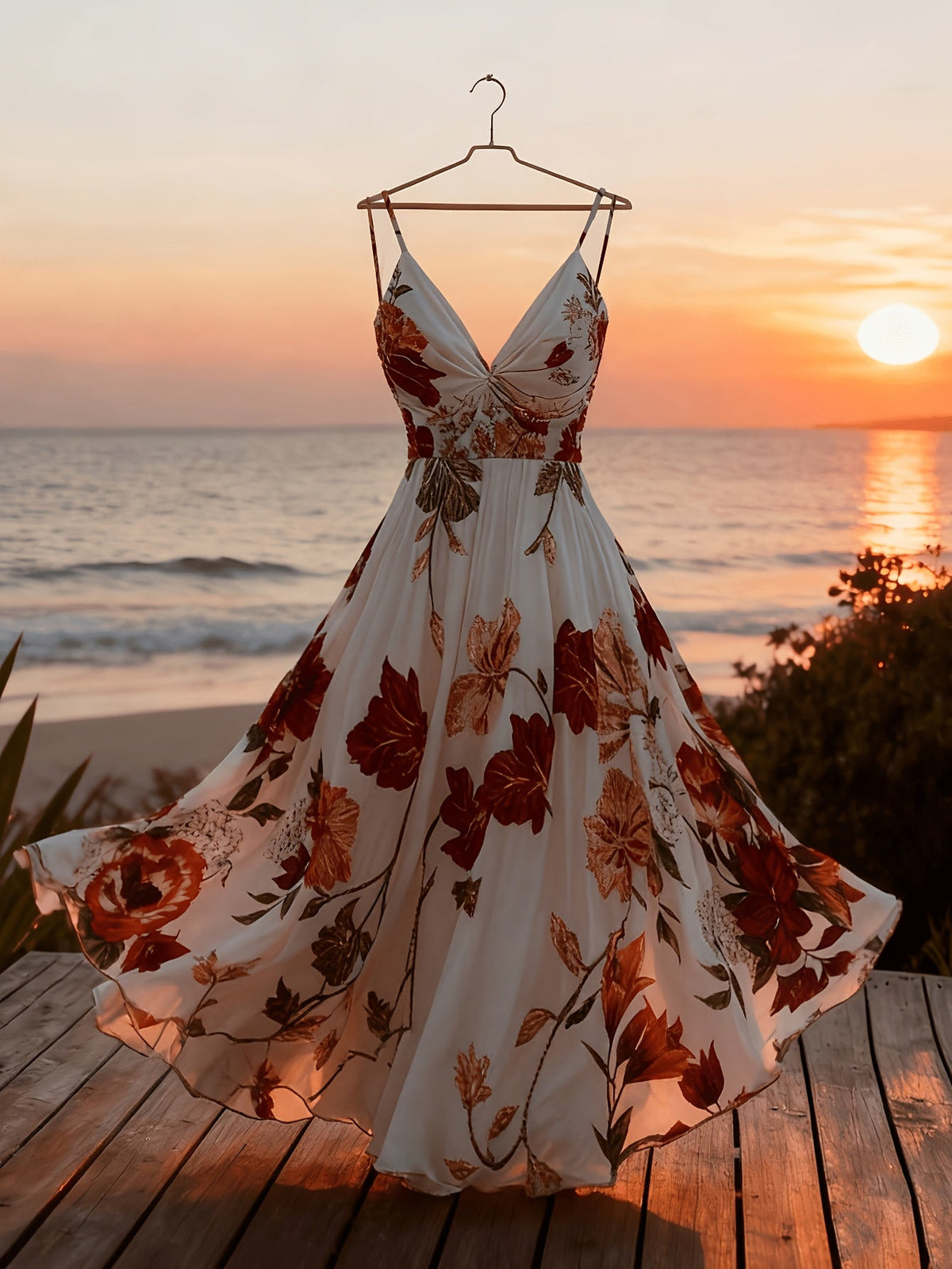 Lucinda - Floral Twist Front Maxi Dress