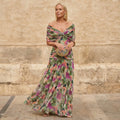 Ignacia - Long Pleated Floral Dress