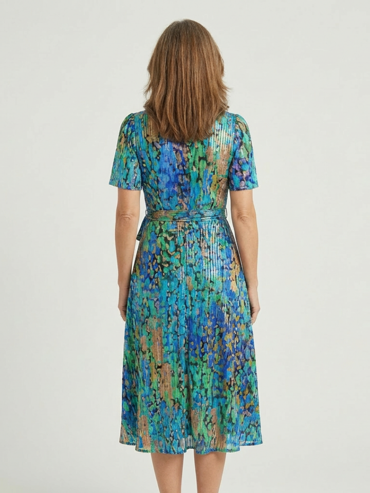 Zafrina - Abstract Pattern Midi Dress